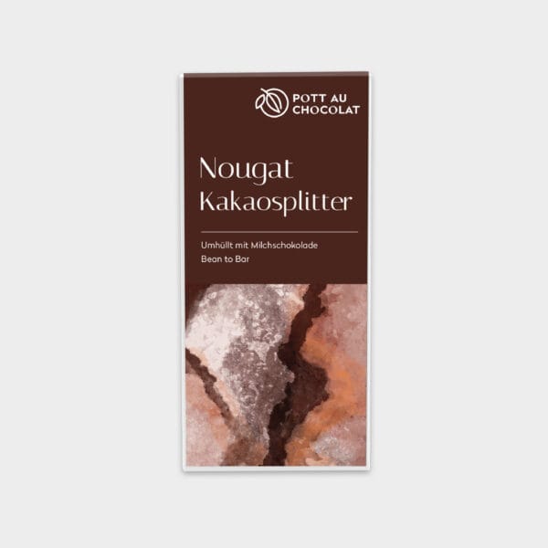 Nougat Kakaosplitter in Milchschokolade