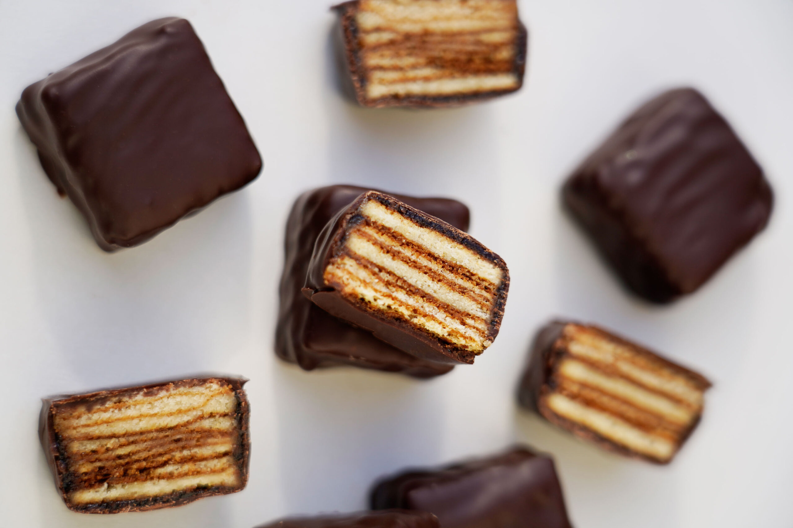 Pott au Chocolat Baumkuchen Wuerfel