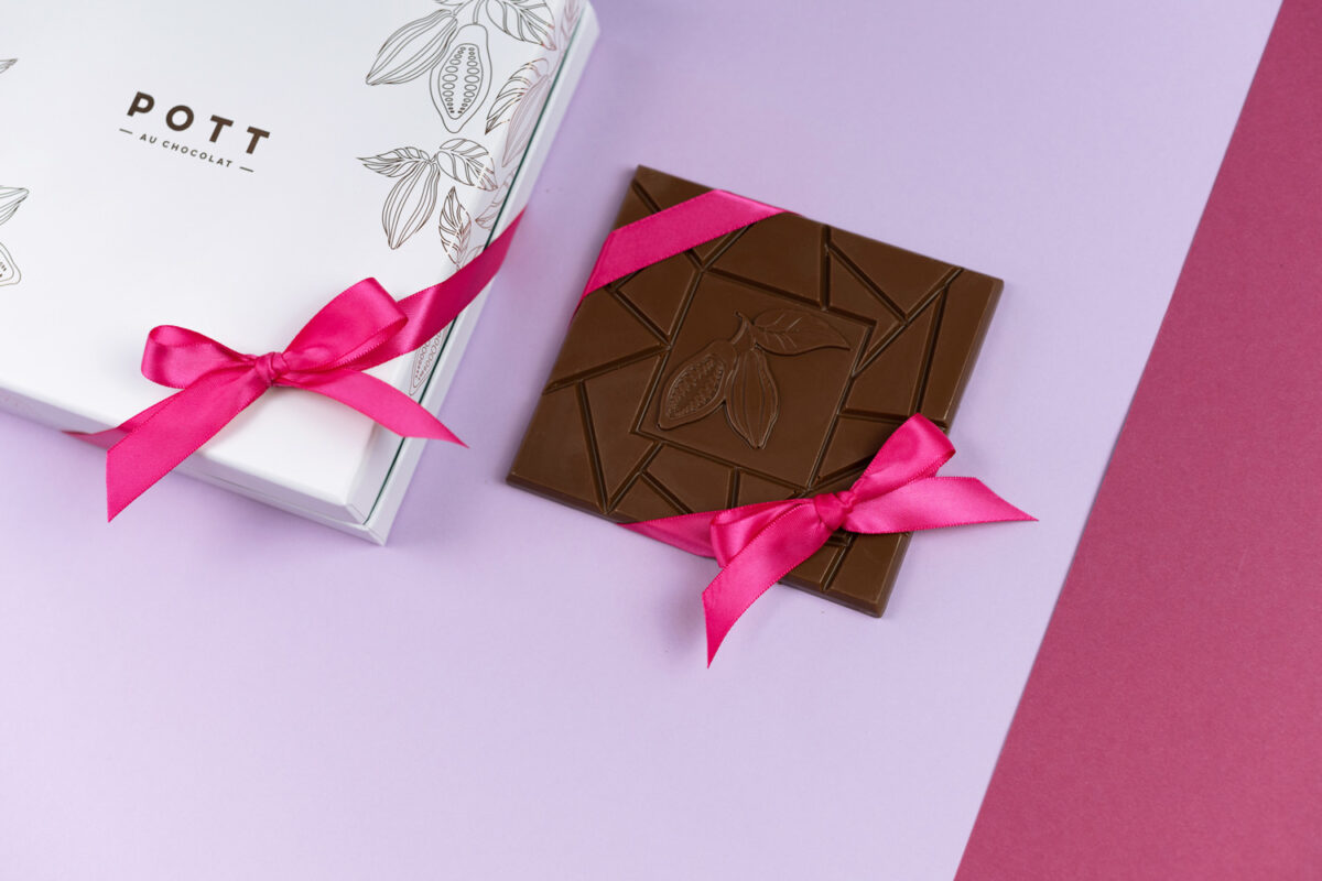Pott au Chocolat Geschenk Schokoladen Tafel Pralinen Box 01