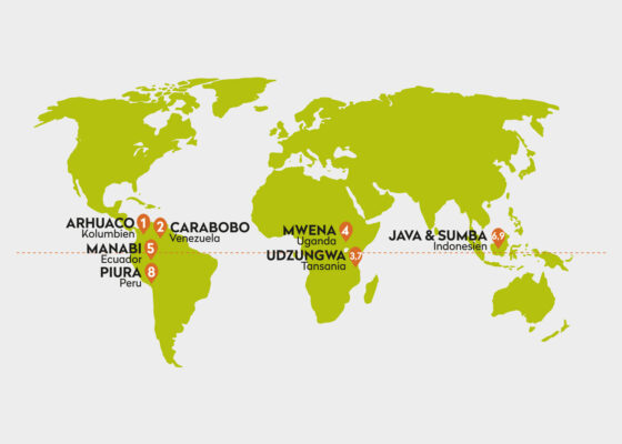 Pott au Chocolat Kakaogürtel Karte Schokoladen Weltreise
