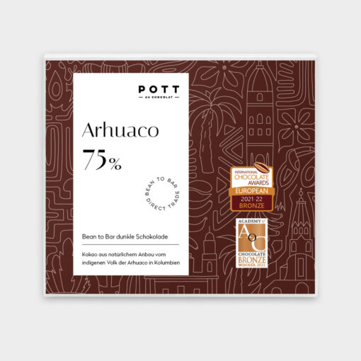 Pott au Chocolat Schokoladen Tafel Verpackung Arhuaco 75 2