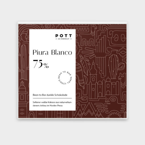 Pott au Chocolat Schokoladen Tafel Verpackung Piura Blanco 75 3