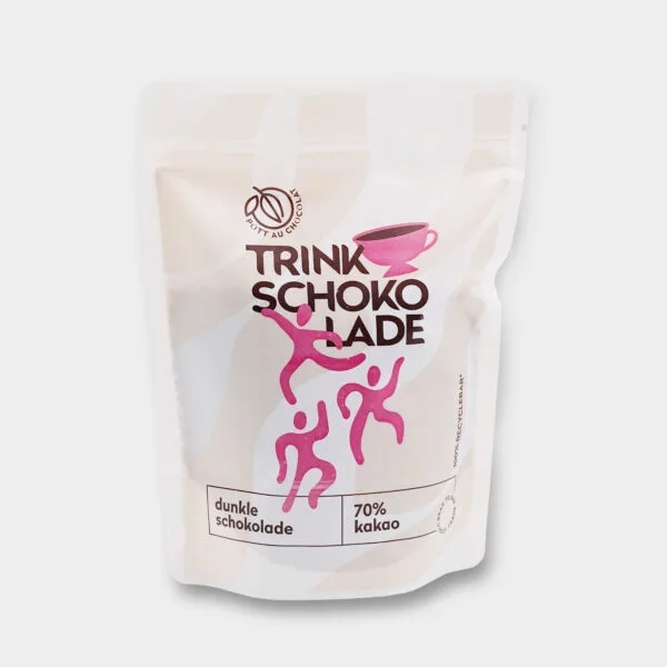 Feinkost-Tüte Trinkschokolade mit tanzenden Figuren in pink