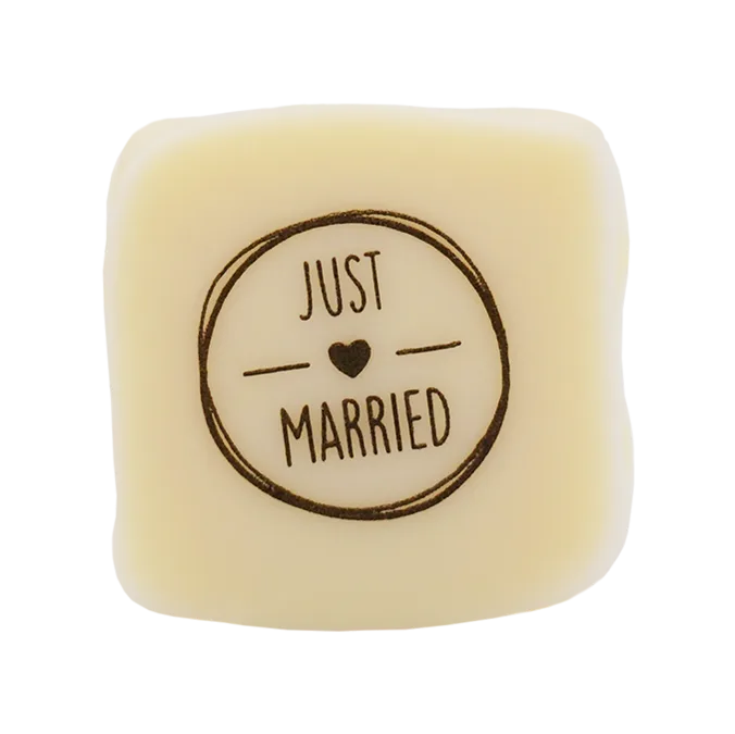 Pott-au-chocolat Hochzeitspraline mit Aufdruck