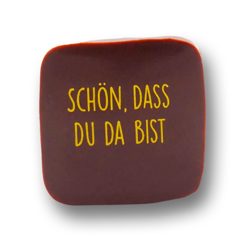 Pott-au-chocolat Hochzeitspraline mit Aufdruck
