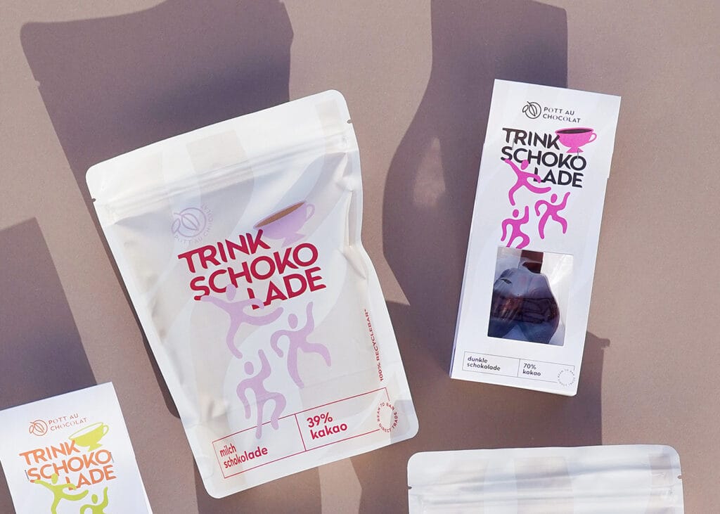 Verpackungen von Trinkschokolade von Pott au Chocolat