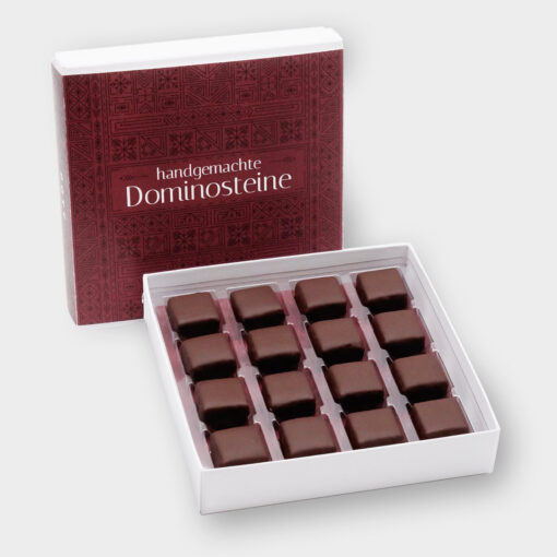 Pott au chocolat handgemachte Dominosteine er Box Dunkel