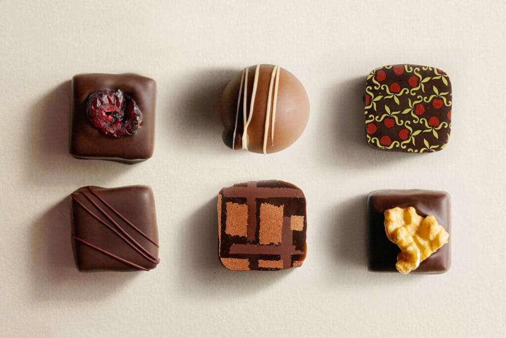 6 verschiedene Pralinen
